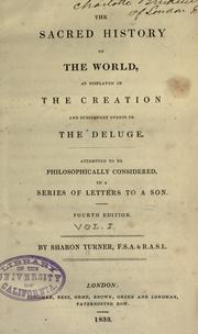 Cover of The sacred history of the world by Turner, Sharon