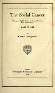 Front cover of Noli Me Tangere by José Rizal