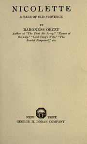 Cover of Nicolette by Emma Orczy