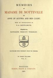 Front cover of Memoirs of Madame de Motteville on Anne of Austria and her court by Françoise Bertaut de Motteville