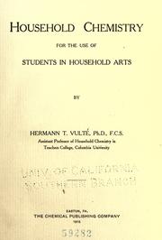 Cover of Household chemistry for the use of students in household arts by Hermann T. Vulté