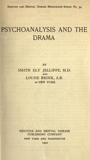 Cover of Psychoanalysis and the drama by Smith Ely Jelliffe