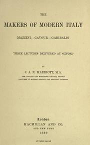 Front cover of The makers of modern Italy by Marriott, J. A. R. Sir