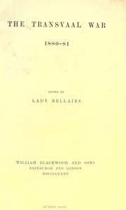Front cover of The Transvaal War, 1880-81 by Bellairs, [Blanche St. John] (Moschzuker) lady