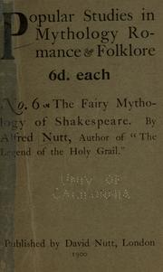 Cover of The fairy mythology of Shakespeare by Alfred Trübner Nutt