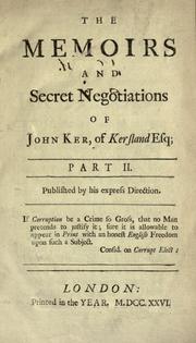 Front cover of The memoirs of John Ker, of Kersland, in North Britain esq by John Ker