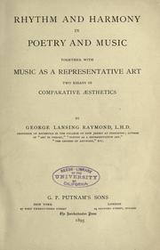 Front cover of Rhythm and harmony in poetry and music by George Lansing Raymond
