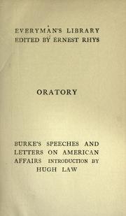 Front cover of Burke's speeches and letters on American affairs by Edmund Burke