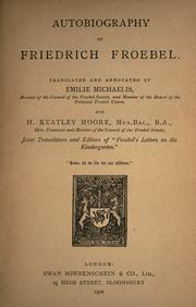 Cover of Autobiography of Friedrich Froebel by Friedrich Fröbel