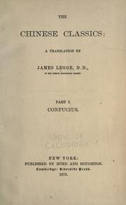 Front cover of The Chinese classics by James Legge
