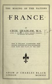 Cover of France by Headlam, Cecil