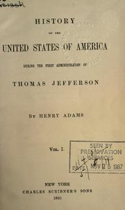 Front cover of History of the United States of America by Henry Adams