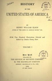 Cover of History of the United States of America by Henry William Elson