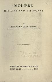 Front cover of Molière, his life and his works by Brander Matthews