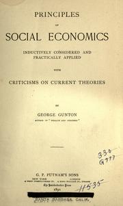 Front cover of Principles of social economics by George Gunton