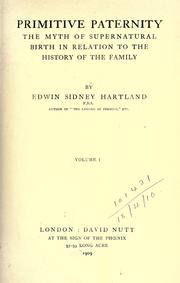 Cover of Primitive paternity by Edwin Sidney Hartland