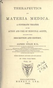 Front cover of Therapeutics and materia medica by Alfred Stillé