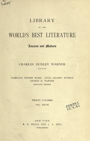 Cover of Library of the world's best literature by Charles Dudley Warner