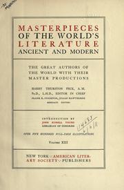 Cover of Masterpieces of the world's literature, ancient and modern by Harry Thurston Peck