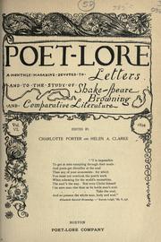 Cover of Poet lore by Unknown