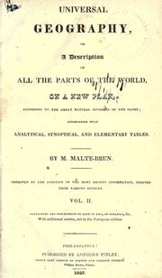 Cover of Universal geography by Conrad Malte-Brun
