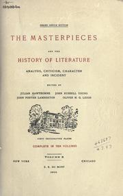 Front cover of The masterpieces and the history of literature by Julian Hawthorne