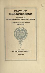 Front cover of Plays of Edmond Rostand by Edmond Rostand