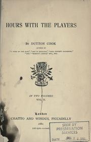 Cover of Hours with the players by Dutton Cook