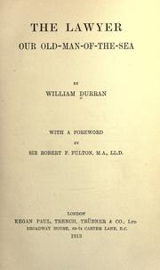Front cover of The lawyer, our old-man-of-the sea by William Durran