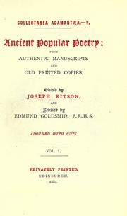 Cover of Ancient popular poetry by Ritson, Joseph