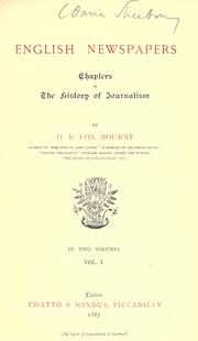 Cover of English newspapers by Henry Richard Fox Bourne