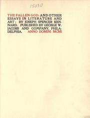 Front cover of The fallen god by Kennard, Joseph Spencer