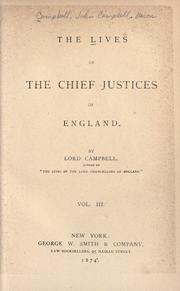 Cover of The lives of the chief justices of England by John Campbell, 1st Baron Campbell