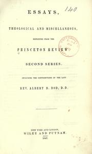 Cover of Essays, theological and miscellaneous by Albert B. Dod