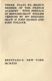 Cover of Three plays by Brieux by Eugène Brieux
