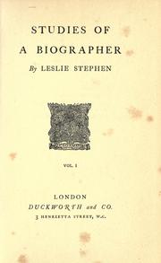 Front cover of Studies of a biographer by Sir Leslie Stephen