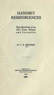 Cover of Handset Reminiscences by J. B. Graham