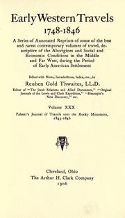Front cover of Palmer's journal of travels over the Rocky Mountains, 1845-1846 by Joel Palmer