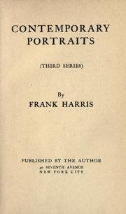 Cover of Contemporary portraits by Frank Harris