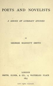 Front cover of Poets and novelists by George Barnett Smith
