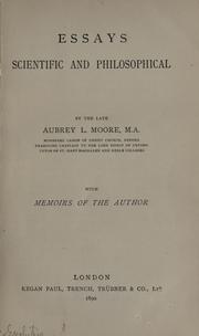 Front cover of Essays, scientific and philosophical by Aubrey L. Moore