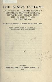 Cover of The King's customs by Henry Atton