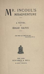 Cover of Mister Incoul's Misadventures by Edgar Saltus