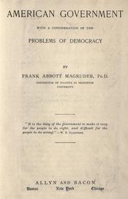 Front cover of American government by Frank Abbott Magruder