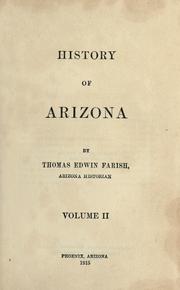 Front cover of History of Arizona by Thomas Edwin Farish