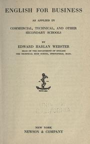 Cover of English for business by Edward Harlan Webster