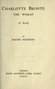 Front cover of Charlotte Brontë, the woman by Maude Goldring