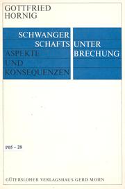 Front cover of Schwangerschaftsunterbrechung by Gottfr Hornig