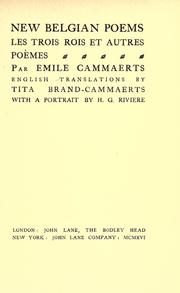 Front cover of New Belgian poems by Emile Cammaerts