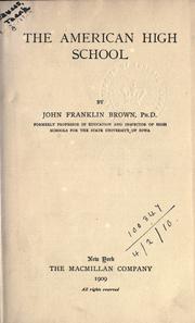 Cover of The American high school by John Franklin Brown